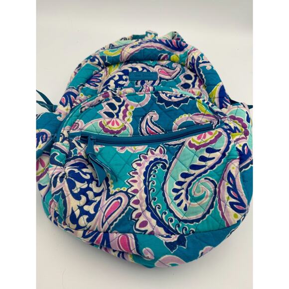 Vera Bradley Handbags - Vera Bradley Small Essential Backpack Travel Purse Bag Blue Waikiki Paisley